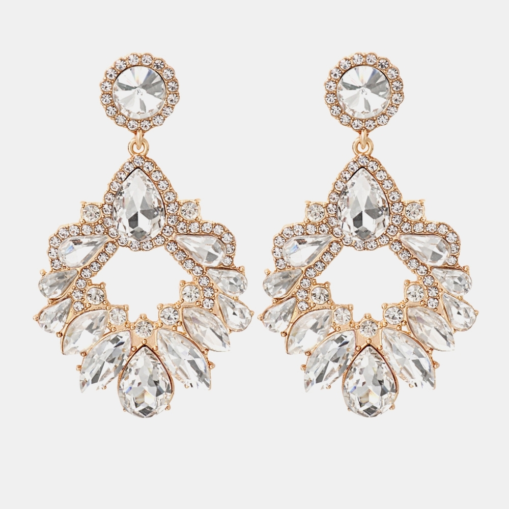 Halle Glass Drop Earrings - Clear